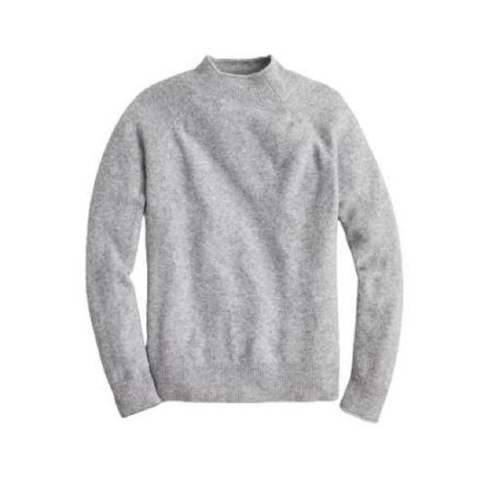 J. Crew Rollneck Sweater in Supersoft Yarn Light Grey